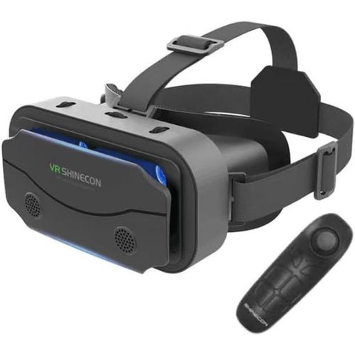Lunettes De Réalité Virtuelle 3d Pour Téléphone Portable Avec Télécommande, Lunettes De Réalité Virtuelle Pour Pc Et Divertissement Anti-Lumière Bleue Pour Iphone Et Android 5,0-7,2""[Z365]