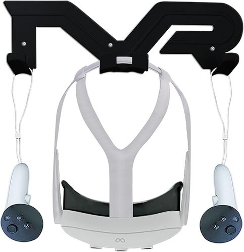 Loc-Support Mural Universel Pour Casque Et Manette De Réalité Virtuelle-Noir-Compatible Avec Quest3/Quest2/Quest Pro/Pico4-Support Mural Universel Pour Casque De Réalité Virtuelle