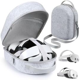 MEVRONISSHOP-Grand sac de transport pour Meta Quest 3/3S ultra haute capacité compatible avec casque de réalité virtuelle, poignées de contrôleur, sangle de batterie Elite et accessoires, boîtier rés