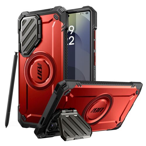 Coque MagSafe pour Galaxy S25 Ultra Série Unicorn Beetle MAG XT avec Support Supcase Rouge