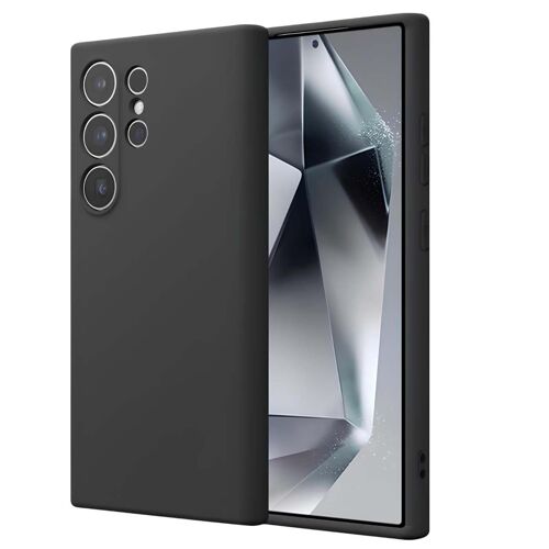 Coque en Silicone Liquide pour Samsung Galaxy S24 Ultra Anti-Choc Flexible Crong Noir