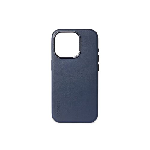 Coque pour Apple iPhone 15 Pro Max MagSafe en Cuir Pleine Fleur Ultra-Résistant Decoded Bleu marine