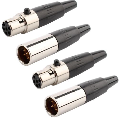 4 PCS Connecteur XLR 6 broches à souder¿Connecteurs XLR 6 broches,connecteurs XLR mâle/femelle,prise de câble micro,prise audio microphone¿XLR 2 mâles/2 femelles ¿