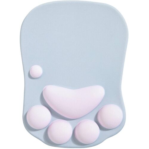 Tapis de souris ergonomique avec repose-poignet, motif chat kawaii, en gel de silicone