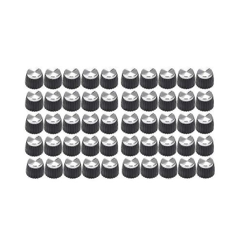 Lot De 50 Boutons Poussoirs Pour Ampli Guitare, Capuchon En Aluminium, Compatible Avec Les Potentiomètres De 6 Mm De Diamètre.