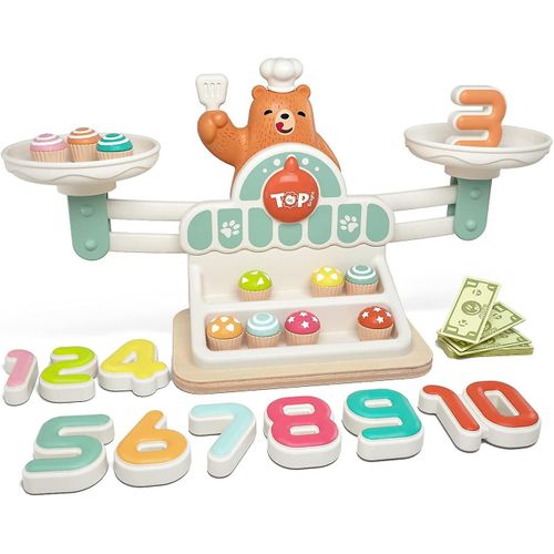 Jeu de mathématiques d'équilibre pour enfants - jouets adaptés aux cadeaux pour filles et garçons de 3 ans, comptage d'équilibre pour