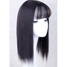 2025 - Perruque Synthétique Avec Frange, Extension De Cheveux Raides, Perruque Invisible, Couronne Inférieure Simple Pour Femmes Avec Cheveux Fins 