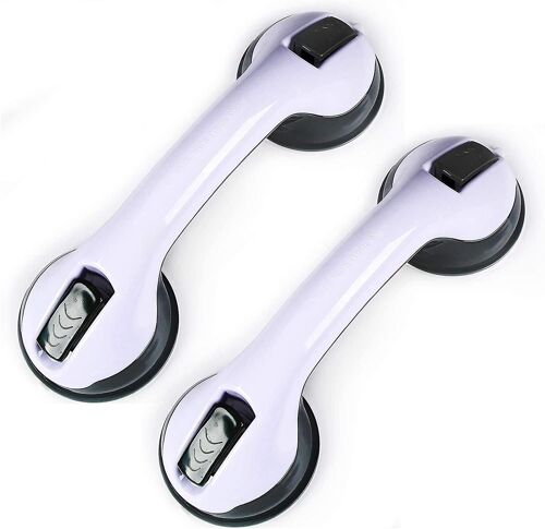 Lot de 2 ventouses pour poignée de douche, poignée de baignoire en plastique (sans perçage) pour salle de bain, enfants