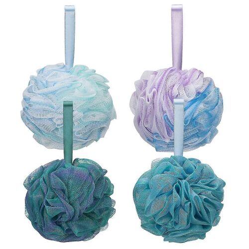 Éponge De Bain Et Douche En Luffa 60 G, Boule De Douche En Maille, Gommage Corporel, Éponge De Bain Exfoliante 
