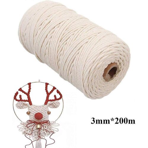 Fil De Coton, Fil De Macramé En Cordon De Coton, Fil De Chaîne Pour Travaux De Tricotage En Cordon, Cordon De Coton, Cordon Naturel Pour D