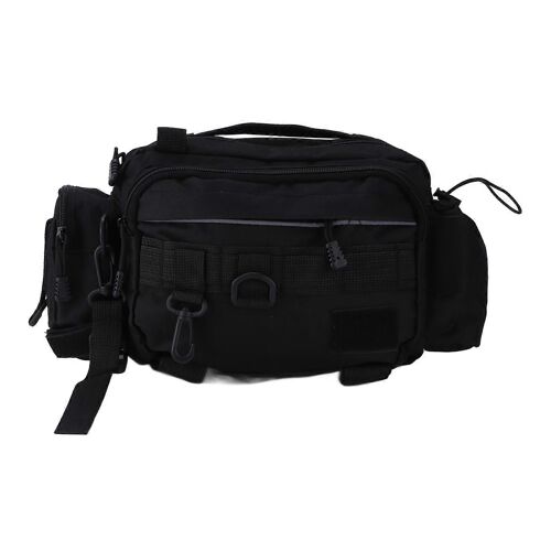 Sac De Pêche En Nylon 600d Avec Ceinture Pour Le Cyclisme En Plein Air, Noir