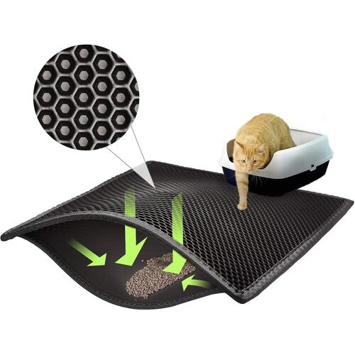 Tapis De Litière, Tapis De Litière Pour Chat, Sous-Couches De Litière, Design En Nid D'abeille, Tapis De Litière Imperméable Double