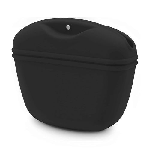 Pochette À Friandises Pour Chien - Silicone - Avec Fermeture Magnétique Et Clip Ceinture - Noir