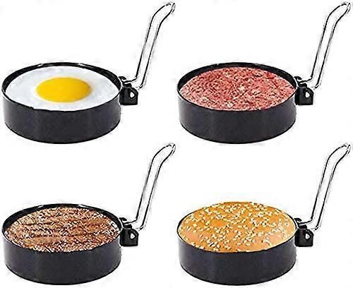 Moule À ?ufs Au Plat, Moule À ?ufs Rond, Moule À Crêpes Antiadhésif En Acier Inoxydable Pour La Cuisson (4 Pièces)