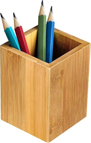 Pot à crayons, pot à crayons de bureau, pot à crayons en bambou de qualité supérieure, pot à crayons, pot à pinceaux de maquillage