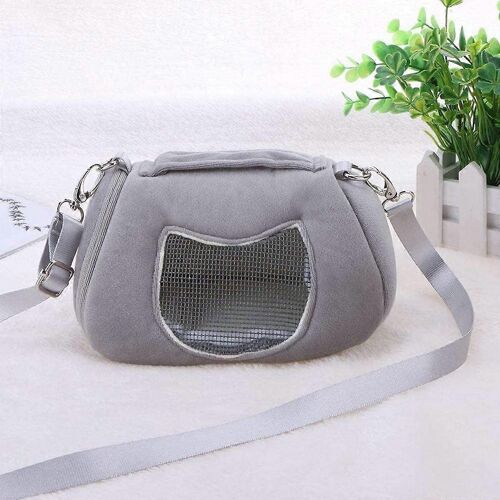 Sac de transport pour animaux de compagnie, sac à bandoulière portable et respirant pour hamster et rat, sac à main de voyage, de randonnée, d'hiver