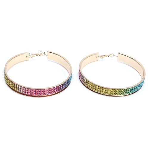 Boucles D'oreilles Tendance En Cristal, Alliage Métallique, Dégradé De Couleur, Boucles D'oreilles Pendantes Pour Femmes, 12371