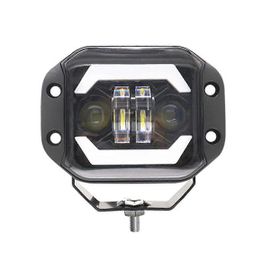 Phares de travail à LED pour voiture de 5 pouces, projecteurs carrés Angel Eyes, feux antibrouillard en maille pour pare-chocs avant, adaptés à W