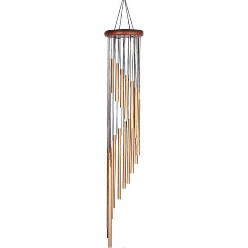 Carillon éolien d'extérieur commémoratif de 91 cm avec 2 crochets de suspension, petit carillon éolien composé de 18 tubes en aluminium