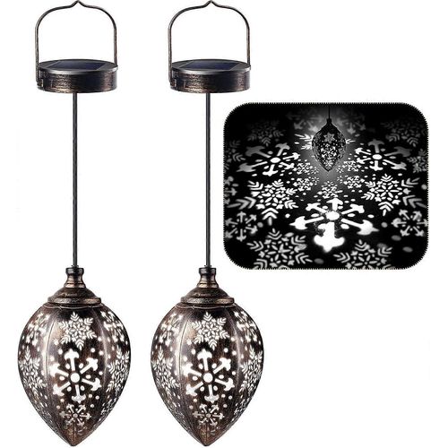Lampes Solaires D'extérieur, Lot De 2 Lampes Solaires Suspendues, Lanternes Solaires Décoratives D'extérieur