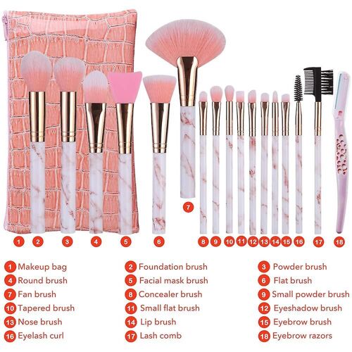 Ensemble De 16 Pinceaux De Maquillage Synthétiques De Qualité Supérieure Pour Fond De Teint, Poudre, Crème, Liquide, Avec Silicone 