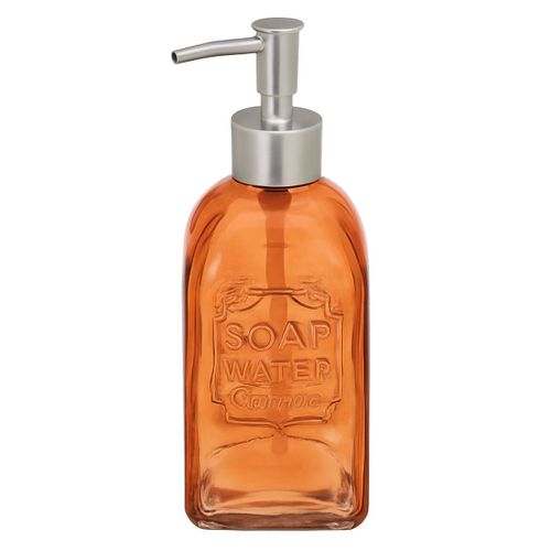 Distributeur de savon en verre orange clair  19 x 9 x 7 cm