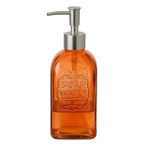 Distributeur de savon en verre ambre  19 x 9 x 7 cm