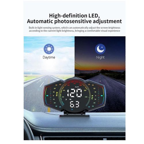 Compteur de vitesse GPS pour voiture, affichage de la vitesse, alarme, boussole HUD, jauge électronique MPH pour tous les véhicules