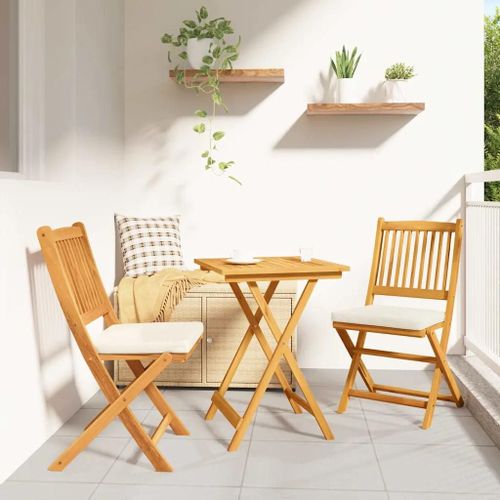 Set De Bistro De Jardin En 3 Pièces En Bois D'acacia 42000951