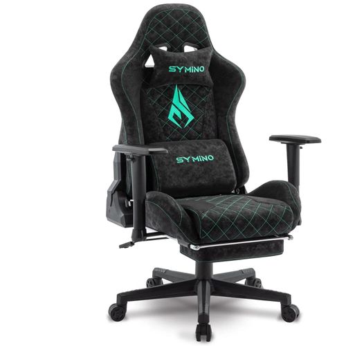 Symino Gaming Chair With Footrest, Racing Chair Design Pc Chair, Vintage Pu Leather, Ergonomic Office Chair - Noir