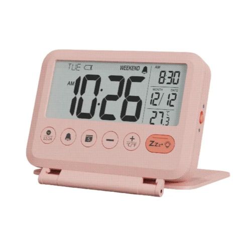 KAVRL-Réveil De Voyage Numérique Lcd Électronique, Mini Réveil Avec Calen Ier Therye.Com Snooze, 12 H, 24H, Horloge De Bureau,Black