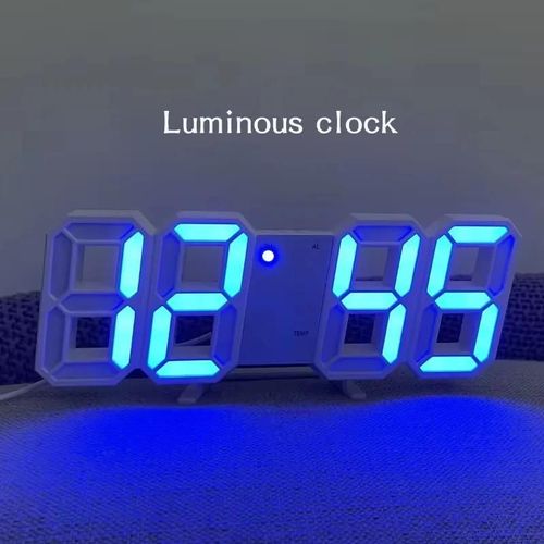 KAVRL-Table 3D Led Réveil Numérique Horloge Murale Temps/Date/Température Pour La Maison Cuisine Bureaux Horloge Décoration Horloges De Jardin,Black Red