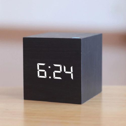 KAVRL-Réveil Led Numérique En Bois Qualifié, Horloge Rétro, Décor De Table De Bureau, Commande Vocale, Fonction Snooze, Outils De Bureau, Nouveau,F