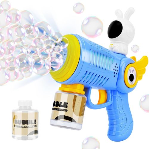 Kakyl-Machine A Bulle,Machine À Bulles De Savon Pour Enfants,Jouet Extérieur,Bazooka Mariage Pistolet À Bulles (Bleu)