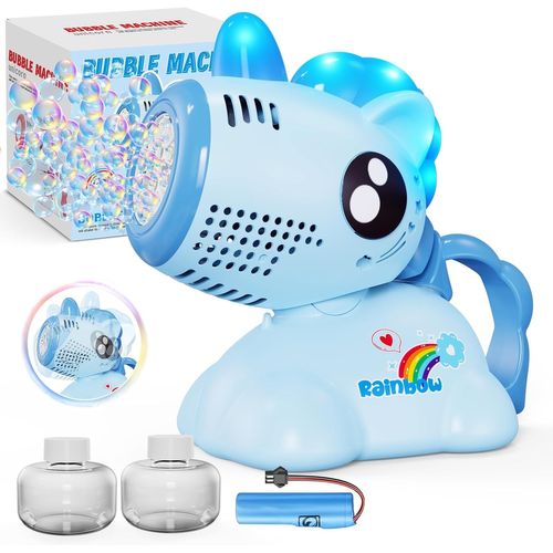 Kakyl-Machine À Bulles De Savon,Souffleur À Bulles Portable Licorne Pour Enfants,Bleu