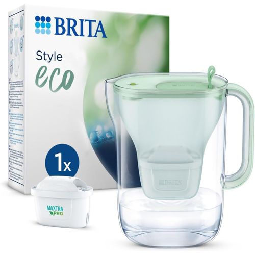 KAKYL-Carafe Filtrante Style Eco Vert (2,4 L) Avec 1 Cartouche Maxtra Pro All-In-1¿Filtre À Eau Durable Au Design Moderne Pour Réduire Le Calcaire,Le Chlore,Le Plomb Et Les Impuretés