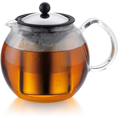 Vornixorsarlshop1802-16 - Assam - Théière À Piston En Verre - Filtre Et Couvercle Inox - 1.5 L
