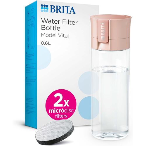Bouteille Filtrante Abricot (600 Ml) Avec 2 Filtres Microdisc ¿ Bouteille De Filtration D'eau Portable Pour L'hydratation En Déplacement,Filtre Le Chlore,Les Impuretés Organiques,Les Hormones