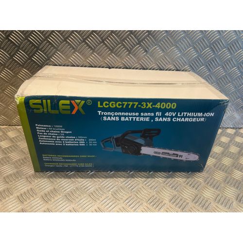 Silex tronçonneuse sans fil pour 2 batterie 20V - 40V avec guide et chaine Oregon 40cm