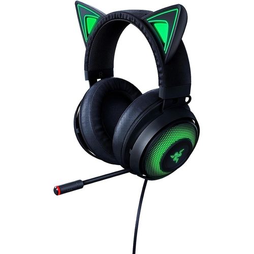 SUBZONAL-Razer Kraken Kitty Edition - Casque Gaming Filaire (Casque avec Oreilles de Chat, Eclairage Chroma RGB, Filaire Multiplateforme, Haut-parleurs de 50mm, Cable de 3.5mm) Noir