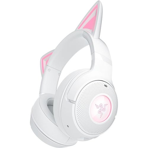 SUBZONAL-Razer Kraken Kitty V2 BT - Casque sans Fil Bluetooth RGB avec Kitty Ears pour Le Jeu et Le Streaming (325g, Haut-parleurs Triforce 40mm, Bluetooth 5.2, micros antibruit, autonomie de 40 Heur