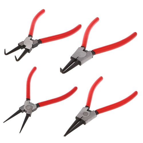 Ensemble de 4 pinces à circlips de 180 mm, kit de pinces à circlips, pinces courbées internes et externes de 7 pouces en P externe