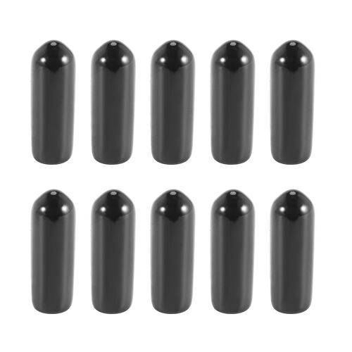 100pcs Caoutchouc Extrémité Caps 4mm Id Pvc Rond Tube Cap Couvercle Vis Filetage Protecteurs Noir