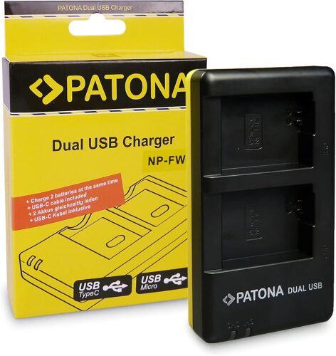 1964-Chargeur NP-FW50 Compatible avec la Batterie Sony (USB Dual)