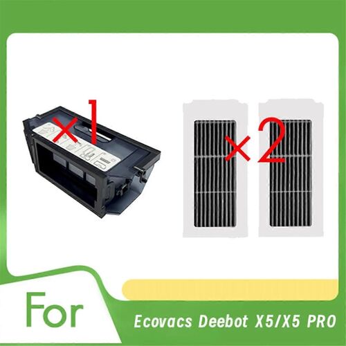 Bac à poussière avec 2 filtres pour aspirateur robot X5/X5 PRO, accessoires et pièces de rechange