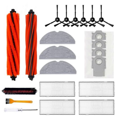 Kit d'accessoires pour aspirateur robot S8 Pro Ultra, 22 pièces, double brosse principale, brosse latérale, filtre, sac à poussière