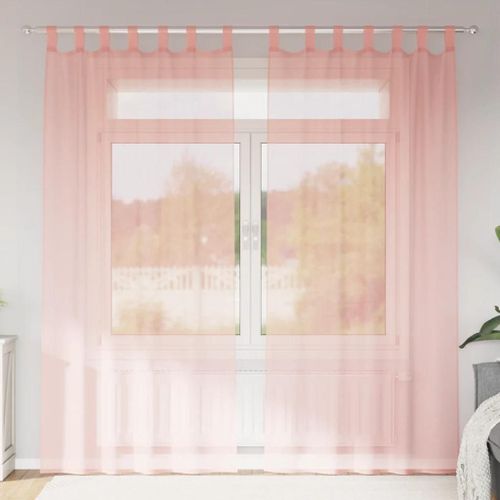 Vidaxl Rideaux En Voile Avec Passe-Tringles 2 Pcs Rose
