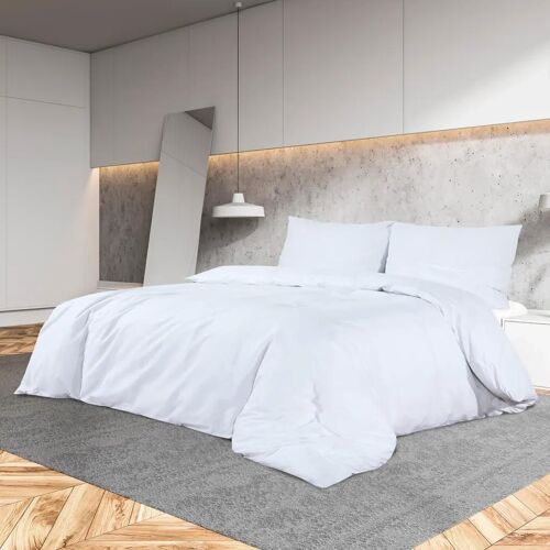 Prolenta Premium - Ensemble De Housse De Couette Blanc 155x220 Cm Coton