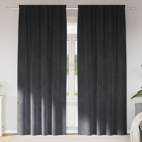 Vidaxl Rideaux Avec Des Rideaux 2 Pcs Gris Clair 140 X 245 Cm Velours