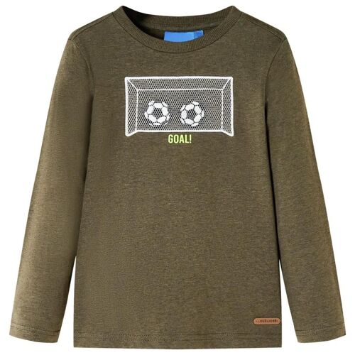 T-Shirt Enfants Manches Longues Kaki Mélangé 104